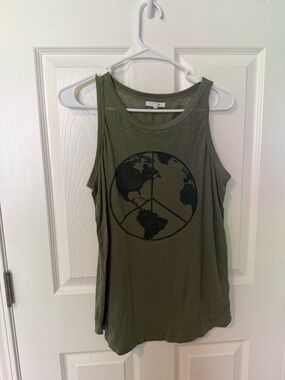Maurice’s Women's Olive Green Graphic Tank Top